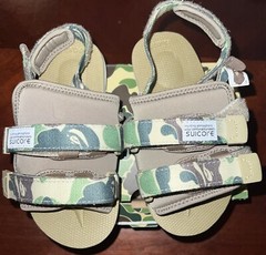 AUTHENTIC KID A BATHING APE BAPE Suicoke Size K13 Cm20 Slides Sandals BEIGE Rare