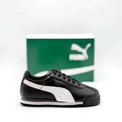 *NEW* PRE-SCHOOL KIDS PUMA ROMA BASIC (PS) BLACK / WHITE (361594 01) 👍