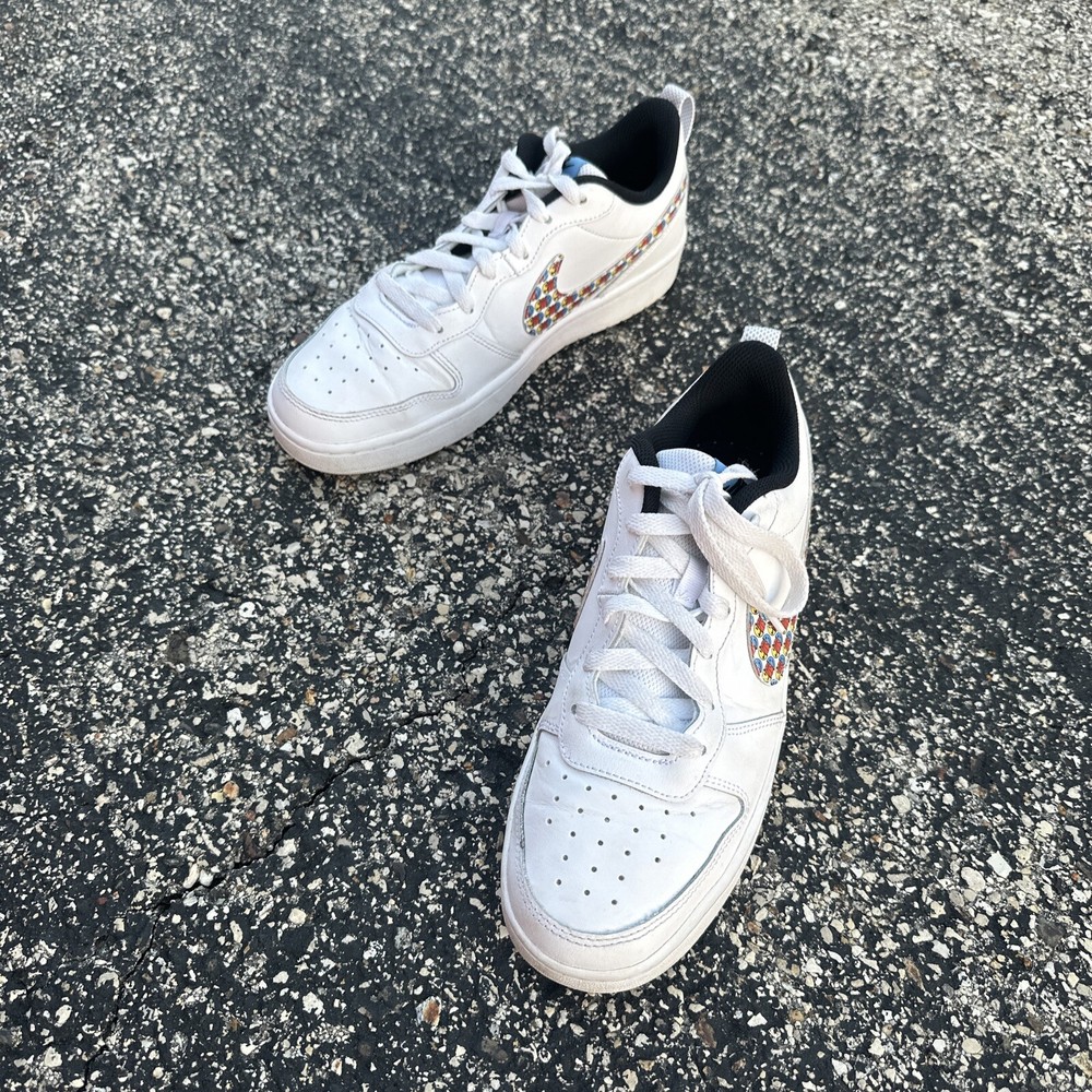 Nike Court Borough Low 2 SE Sneakers DM8096-100 Basketball Smiley Faces GS 7Y
