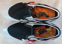 Vans Men’s 4.5/Women’s 6 Classic Slip On Asap Worldwide Black Flame VN0A7VCF7H7