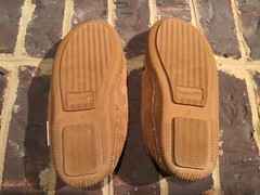 Bearpaw Mocs/Slipper Hickory Brown Suede/Sheepskin Kids/Youth SZ 2