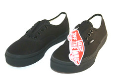 VANS CLASSIC AUTHENTIC CANVAS BLACK/BLACK ATHLETIC SHOE LITTLE KIDS SNEAKER