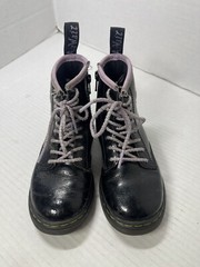 Dr Doc Martens Black Zipper Purple Heart Youth Boots 1460 Toddler Size 10 Combat