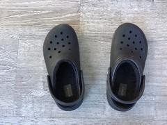 Crocs Youth/Kids Black Lined Classic Clogs Size J1 Comfort Shoes