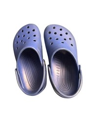 Crocs Classic Clogs Kids Shoes Solid Blue color with the Iconic logo J1 Pre-Lov
