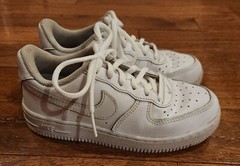 Nike Youth size 13C Air Force 1 Low Top Triple White Leather Upper preowned
