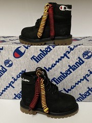 Champion Timberland Premium 6in Waterproof Boot Black Nubuck, 3 Pairs Laces New