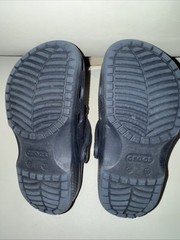 Crocs Classic Navy Blue Clogs C10 W/ Super Hero Jibbitz – Condition See Pictures
