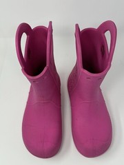 Crocs Handle It Rain Boots Hot Pink Size J3 Kids Youth Girls Waterproof Pull-On