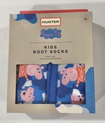 UNISEX Hunter Kids Peppa Pig Boot Socks Dragonfly Blue Size XL US 4-6