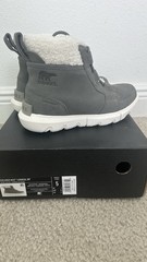 Sorel Explorer Next Carnival WP Waterproof Insulated Gray Snow Boots Size 5