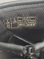Doc Martens Zavala J Leather Combat Boots Black Kids Size 3 Youth Boot Dr.