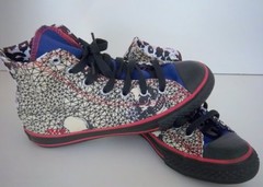 CONVERSE – KIDS All Star Hi Top Chuck Taylor Black/Blue/Red Design – SIZE 3