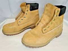 Timberland Wheat Nubuck Tan Leather Boots Boys Size 5 VGC