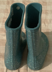Hunter Kids First Classic Giant Glitter Rain Boots Teal Sz 11 Boy/12 Girl