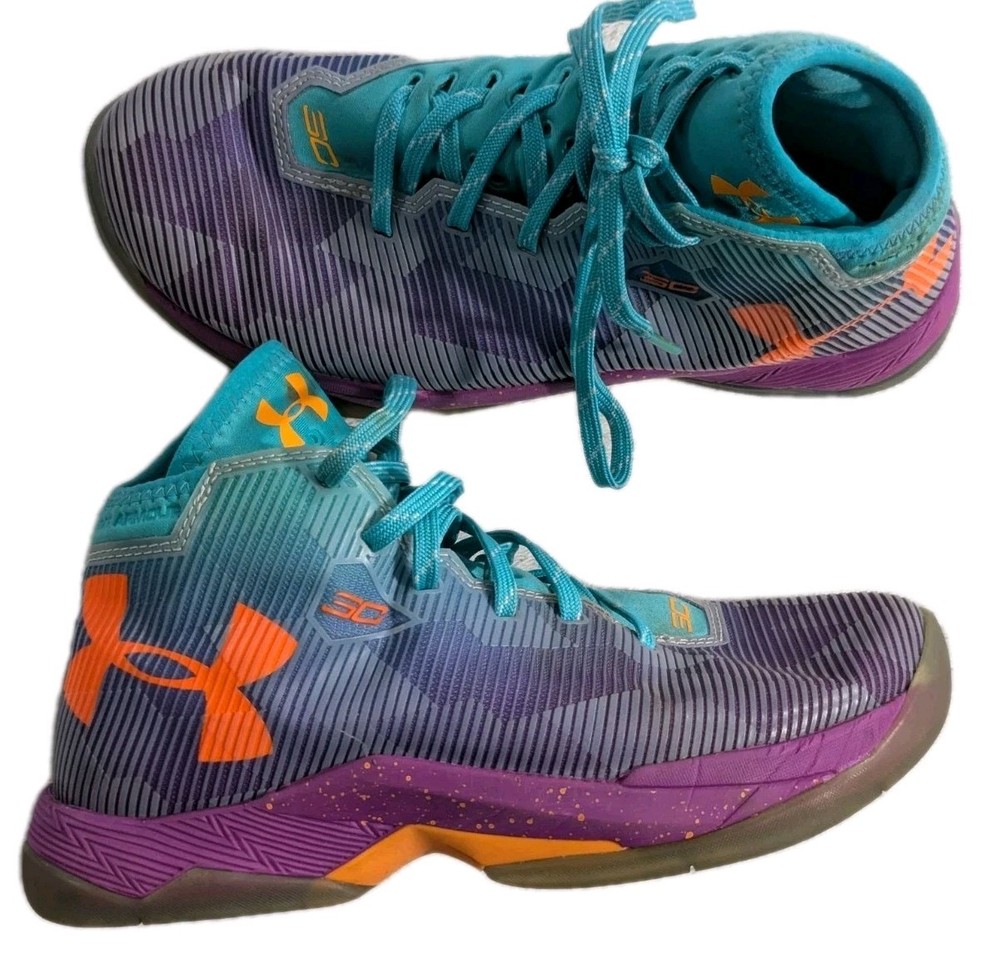 Under Armour Steph Curry SC 2.5 Purple & Teal Shoes Size 4.5Y