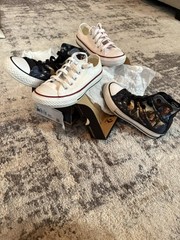 Converse Chuck Taylor All Star Juniors Low White &Batman-Superman Sz11 BOTH 🔥