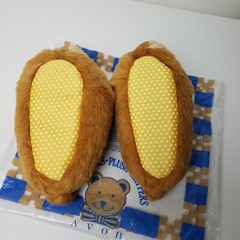 Vintage teddy bear slippers
