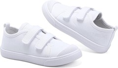 Kids White Shoes Toddlers Canvas Sneakers Light Weight Comfortable Causal 11.5