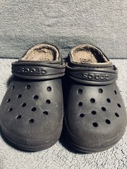 Crocs Classic 203506 Brown Fur Lined Clogs Dual Comfort Child Sz 11C *GR8 Shape*