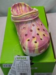 Crocs Kids Junior Classic Glow Marbled Clog, Daylily/Multi, US 6