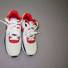 NIKE AIR MAX 90 (GS) WHITE-RED-MIDNIGHT NAVY SZ 4.5Y – WOMENS SZ 6