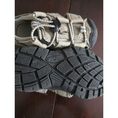 Jumping Beans Kids Tan Canvas Closed Toe Fisherman Sandals Bungee Bumper Shoe 5