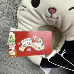 Squishmallows Shoe Kids Size 13/1 White Santa Hat Cat Slippers Holiday Christmas