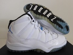 NIKE AIR JORDAN 11 RETRO BP WHITE-LEGEND BLUE-BLACK SZ 13c [378039-117]