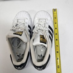 Adidas Kid’s Superstar White Black Stripe Sz 3 Sneakers Preppy, School,College