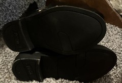 Black Leather Toddler Size 8 Black Motorcycle Biker Boots Inside Zipper Up Sides