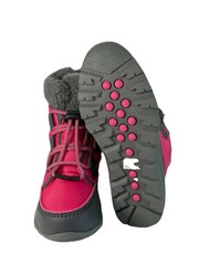 Sorel Youth Unisex Whitney Sherpa Short Winter Boot Pink size 1Y