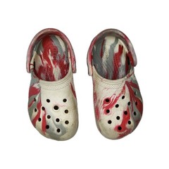 CROCS Classic Marbled Clogs Red White Gray Kids Shoes C9