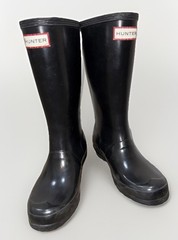 Hunter Original Tall Gloss Kid’s Rain Boots Black, Sz: 3boy/4girl, EU 34,classic