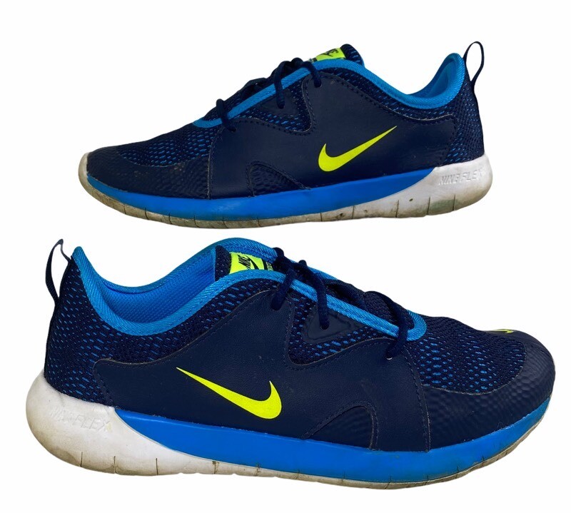 Nike Unisex Kids Flex Contact 3 Running Shoes Blue AR4151-403 Lace Up 6 Y