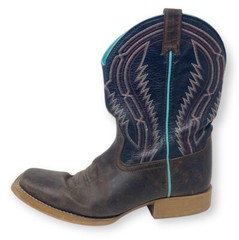 Ariat Kids Chute Boss Boot – Wide Square Toe Brown Turquoise SIZE Youth 6