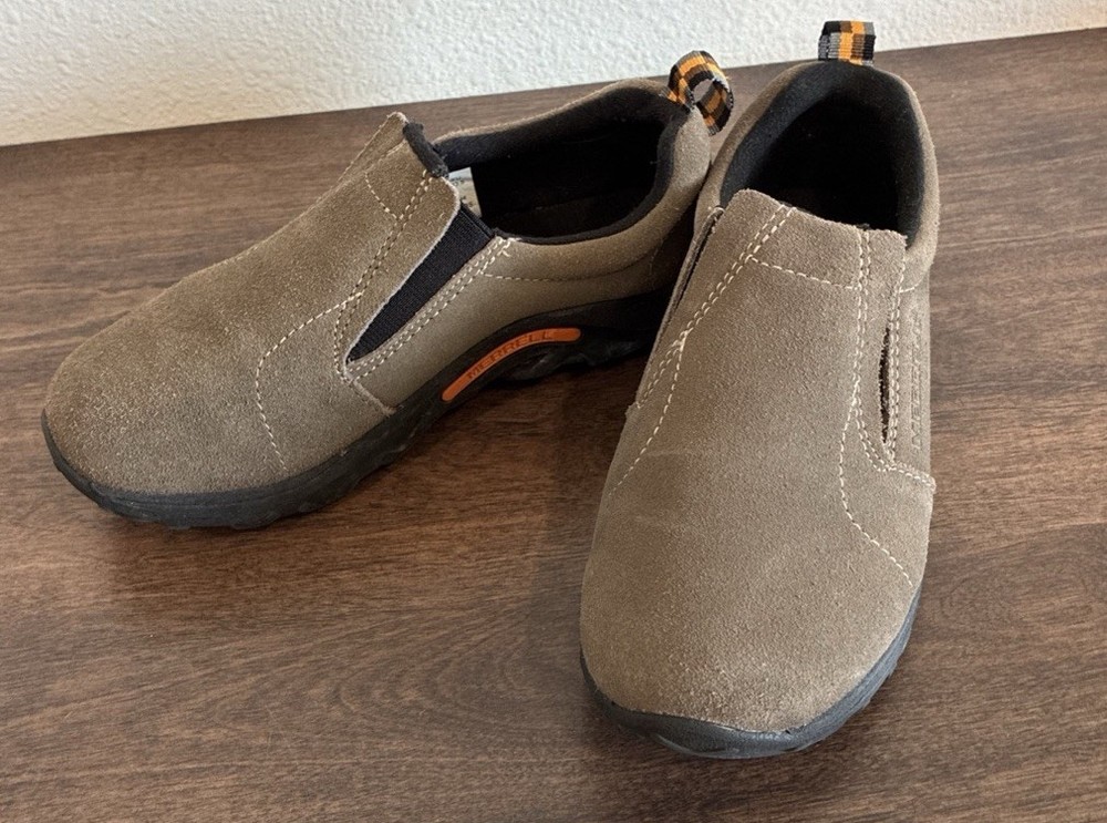 Merrell Jungle Moc Leather Upper Brown Slip-On Shoe Sneakers Kids Size 2.5M