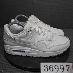 Nike Air Max 1 Shoes Youth Size 7Y White Leather Running Sneakers 807605-105