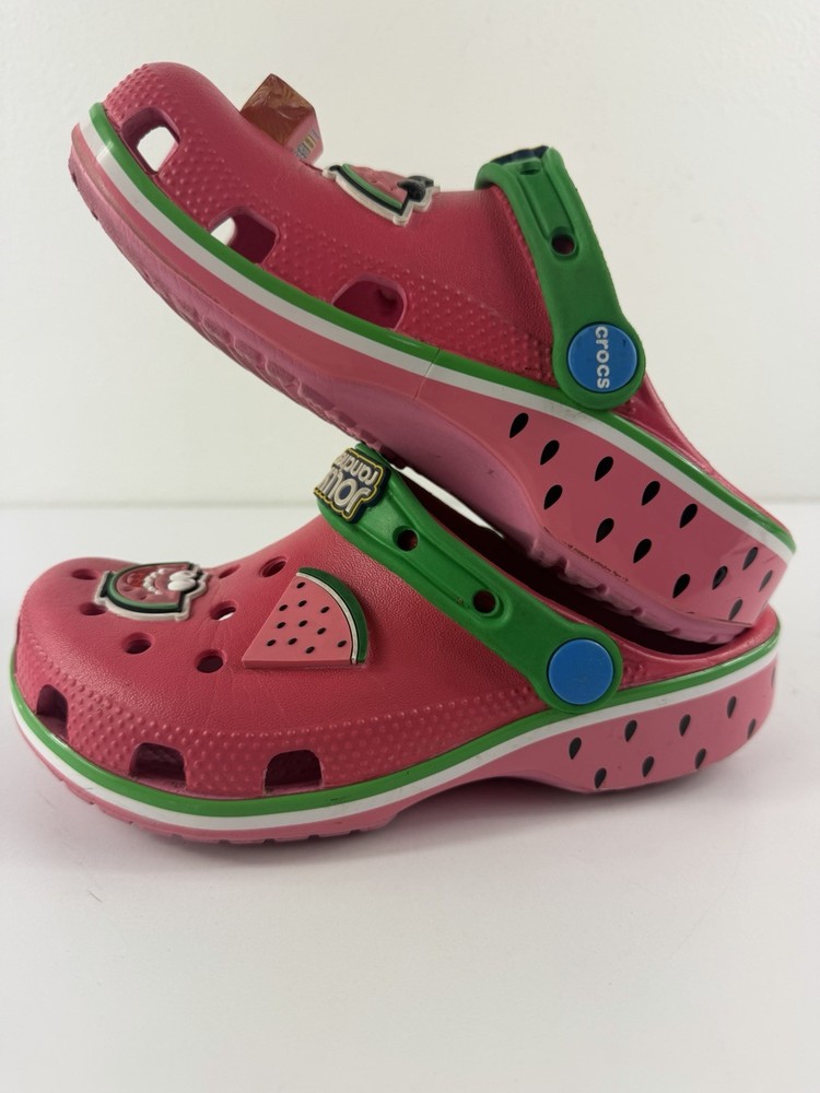 Crocs Jolly Rancher Watermelon Classic Clog Kids‘ Toddler Size C13 Pink Green