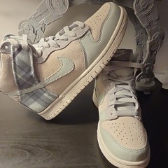 Nike Dunk High SE (GS) Gray/White Plaid High Top Sneaker 5.5Y DV1724-100