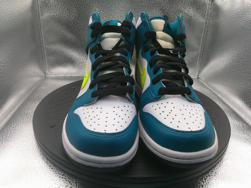 Nike Dunk High GS White Volt Bright Spruce Black DB2179-109 Size 5Y Wmns 6.5