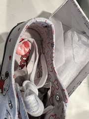 New Peanuts Snoopy Hearts White Canvas Lace-Up Shoes – New In Box – Size 11 Kids