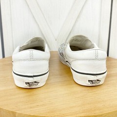 Vans Classic Sneaker Kids 3 Leather Flip Sequin Slip On Shoe White Pink Silver