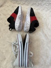 Nike CD6887-002 Black Red & Converse All Star White Kids Sneakers 7C Unisex