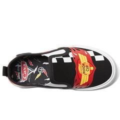 Ground Up Sneakers Kids Black Red Graphic Print Slip On Skateboard Shoes NCW135