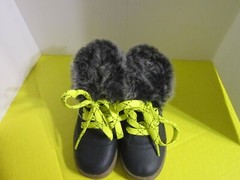 Cat & Jack Toddler Quilted Nylon Furry Lined Lace-Up Winter Ankle Boots Blue 7