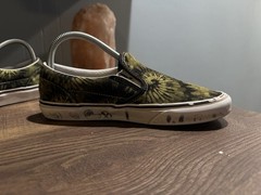 Vans Classic Slip Ons Shoes, Camo Collage, Size US Juniors 5.5 Skateboard Style