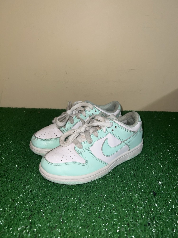 Nike Dunk Low PS White Mint Foam Green FZ3536-100 Kids Size 13C READ