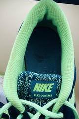 Nike Flex Contact Size 7Y Bright Green And Blue. Clean, Good Condition