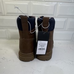 Art Class Brown Navy Solid Synthetic Lace-Up Ankle Hiker Boot Round Toe 2